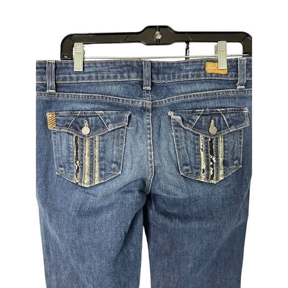 Paige Cloverdale Jeans Womens 28 Boot Cut Low Rise Stretch Denim Boho 28x33 USA - Picture 3 of 8